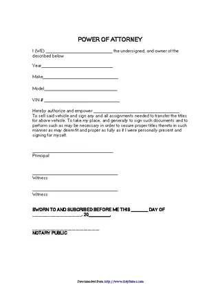 Louisiana Vehicle Power Of Attorney Form