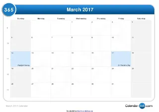 March 2017 Calendar 2