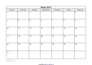 March 2019 Calendar 1