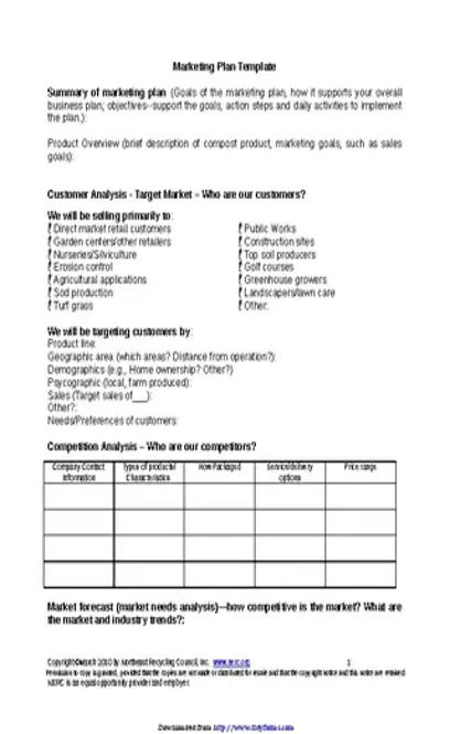 Marketing Plan Template 1