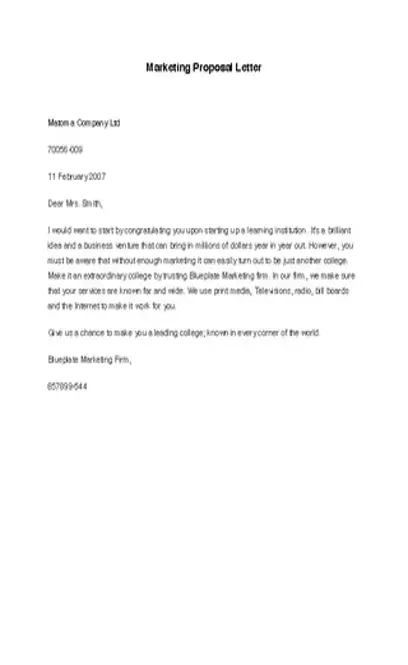 Marketing Proposal Letter