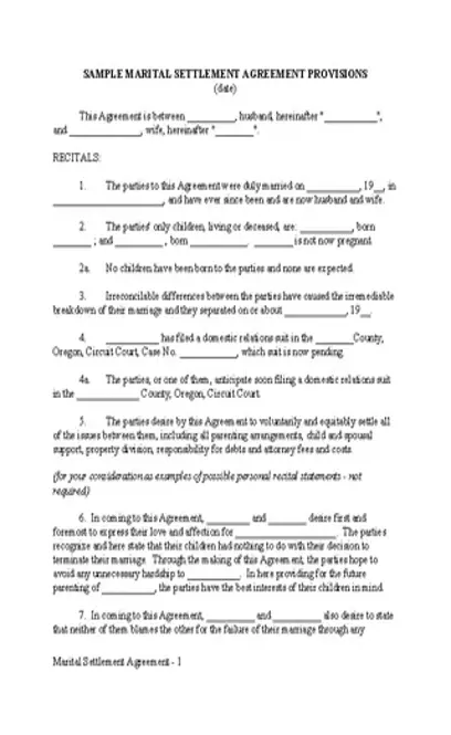 Marriage Separation Notice Template