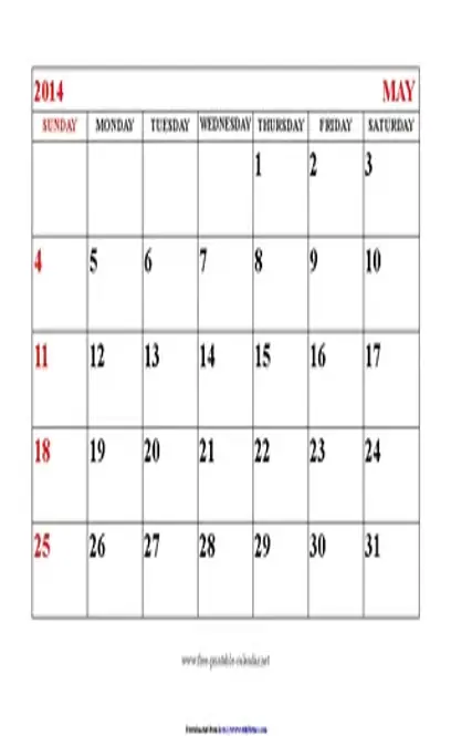 May 2014 Calendar 2