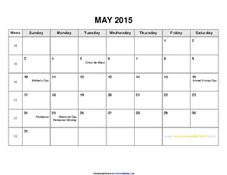 May 2015 Calendar 2