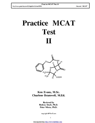 Mcat Sample Questions Template 2