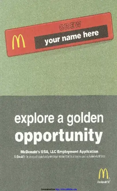 Mcdonalds Application Form