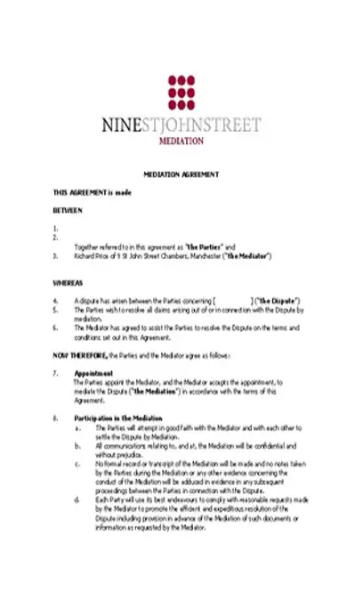 Mediation Confidentiality Agreement For Agent