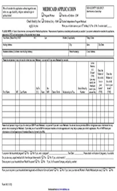 Medicaid Application 1