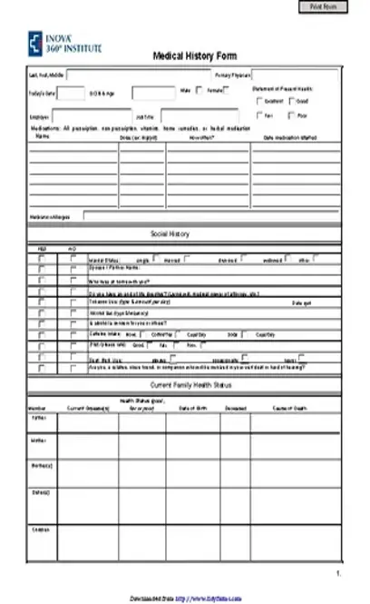 Medical History Form 3