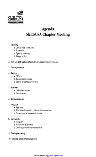 Meeting Agenda Sample 1