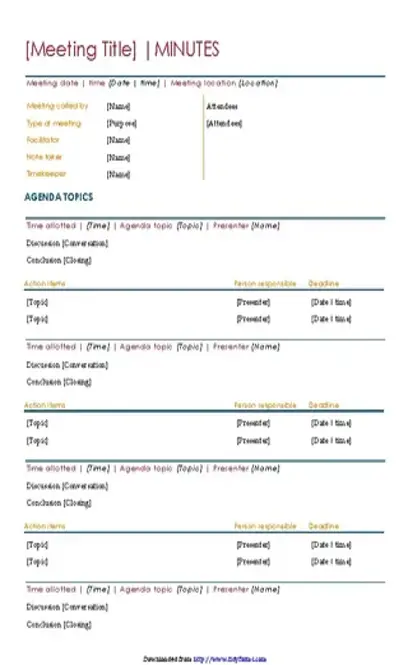 Meeting Minutes Template 1