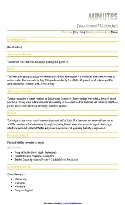 Meeting Minutes Template 2