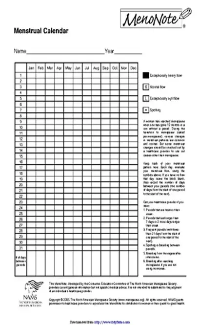 Menstrual Calendar 3