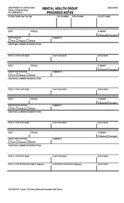 Mental Health Progress Note Template