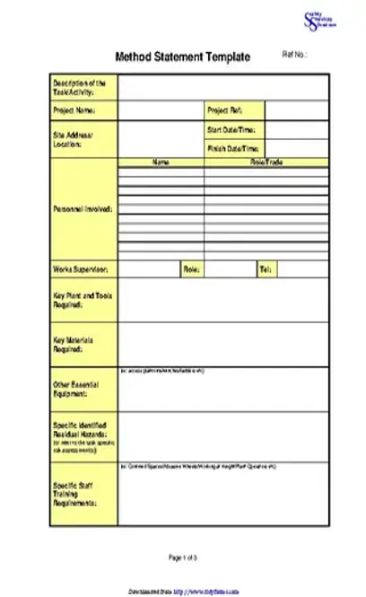 Method Statement Template 1