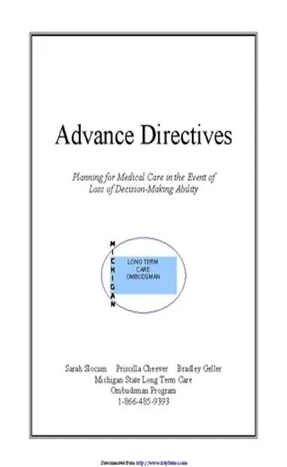 Michigan Advance Directive Form 1