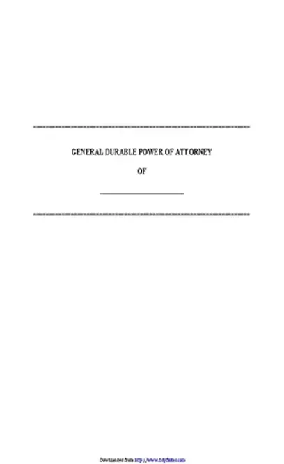 Michigan General Durable Power Of Attorney Form