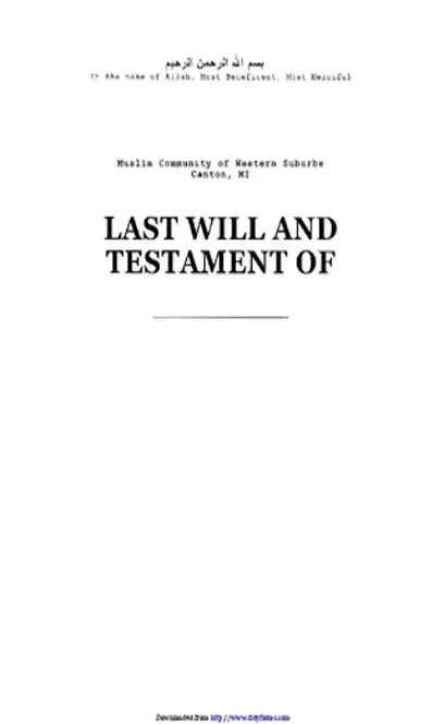 Michigan Last Will And Testament Form