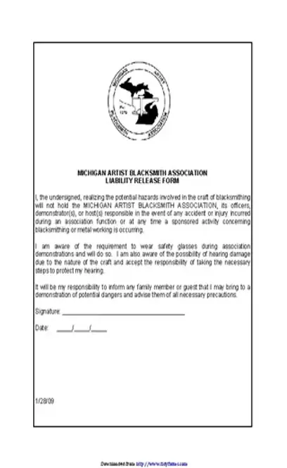 Michigan Liability Release Form 3