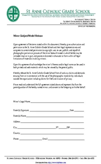 Michigan Model Release Form 3