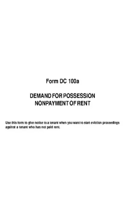 Michigan Notice To Quit Nonpayment Rent Form Dc 100A