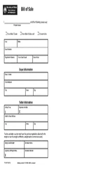 Michigan Trailer Watercraft Snowmobile Bill Of Sale Form Tr207