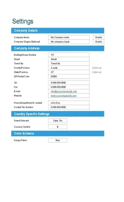 Microsoft Spreadsheet Invoice Template Free Download