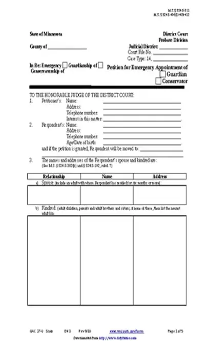 Minnesota Guardianship Form 3