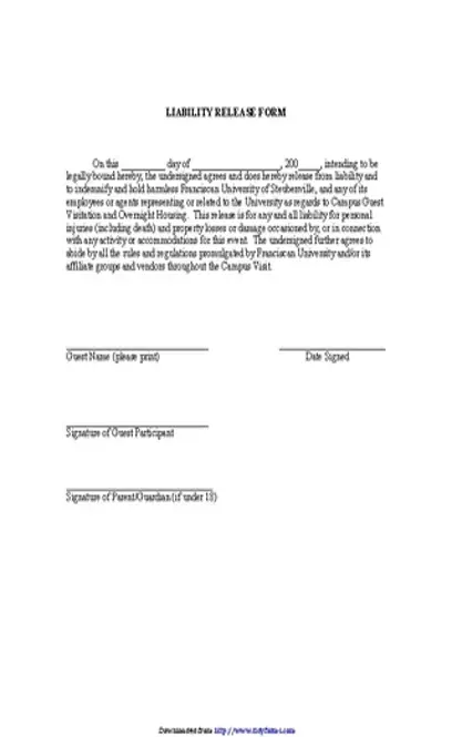 Minnesota Liability Release Form