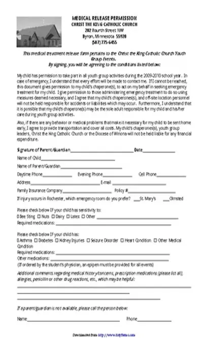 Minnesota Medical Release Form 2