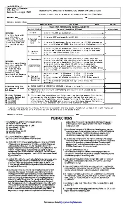 Mississippi Form 89 350