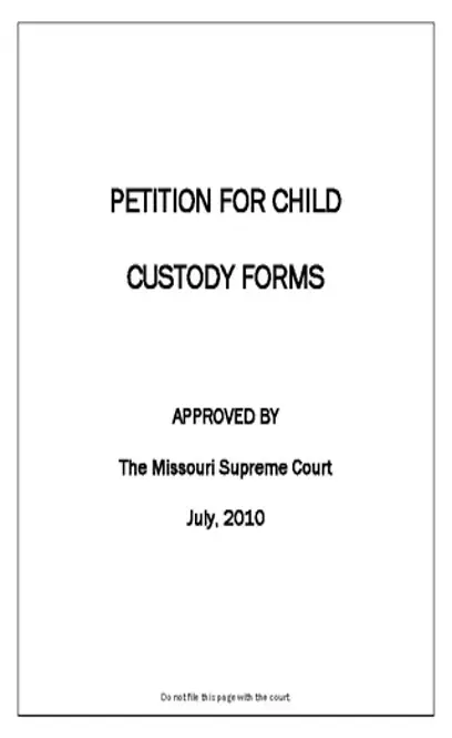 Missouri Child Custody Form