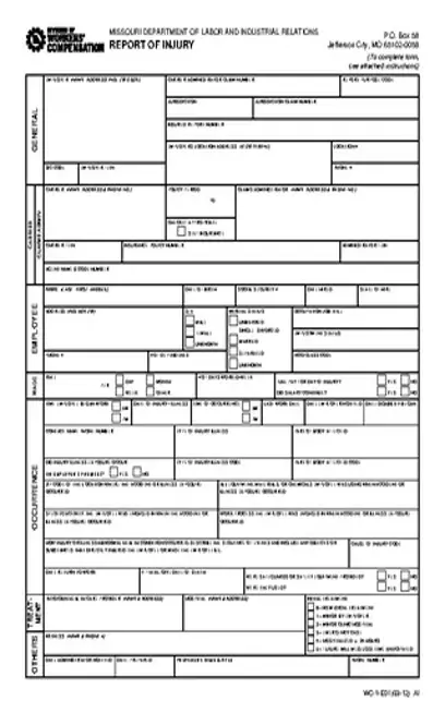 Missouri Report Of Injury Form