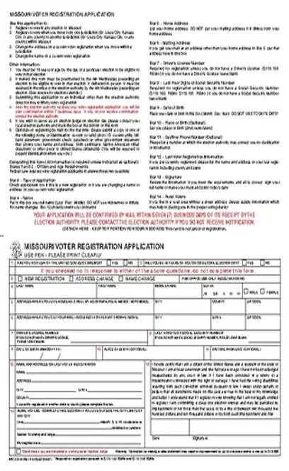 Missouri Voter Registration Application