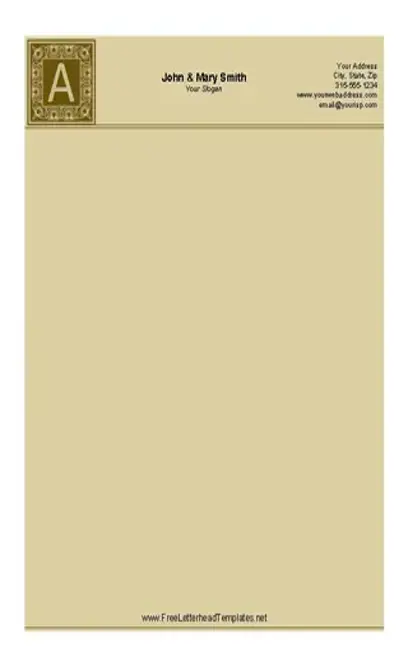 Monogrammed Letterhead Brown Template In Ms Word