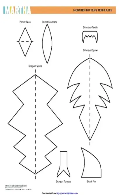 Monster Mittens Template