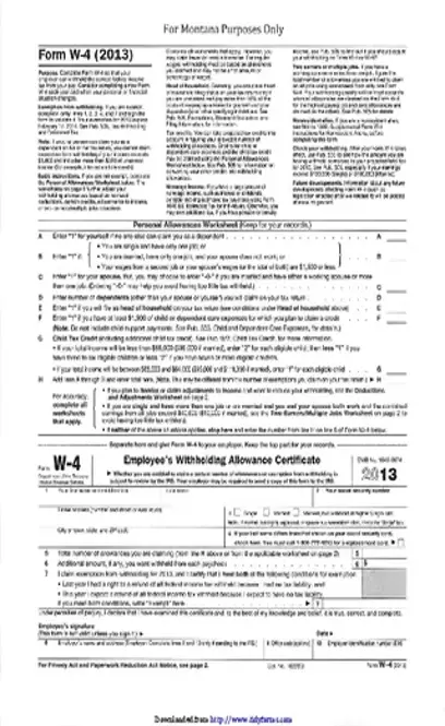 Montana 2013 Form W 4