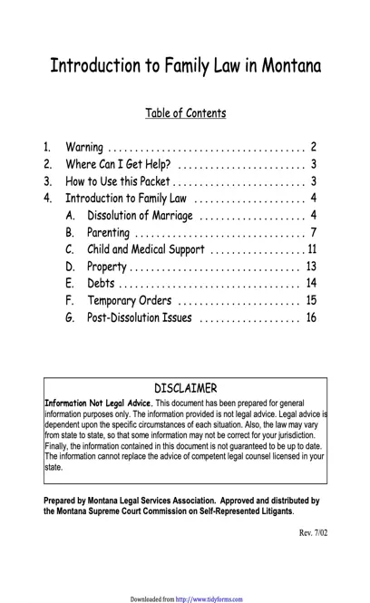 Montana Joint Petition For Dissolution Of Marriage With Children Packet Form