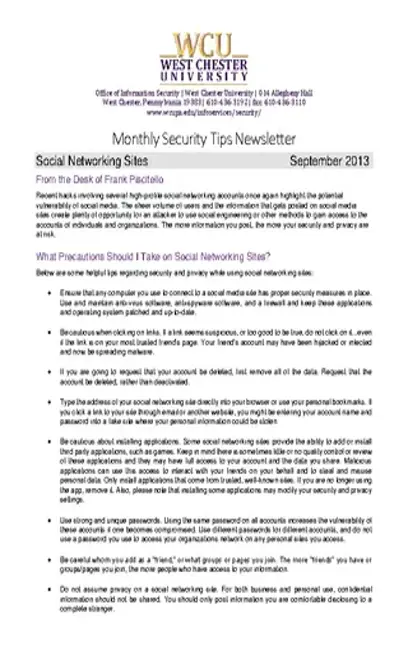 Monthly Security Tips Newsletter