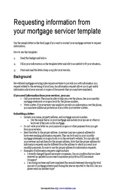 Mortgage Letter Templates