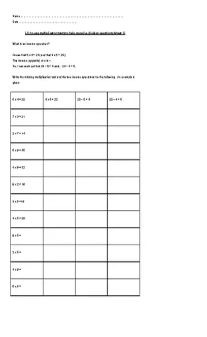 Multiplication Long Division Worksheets