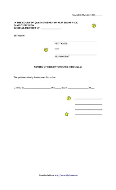 New Brunswick Notice Of Discontinuance Form