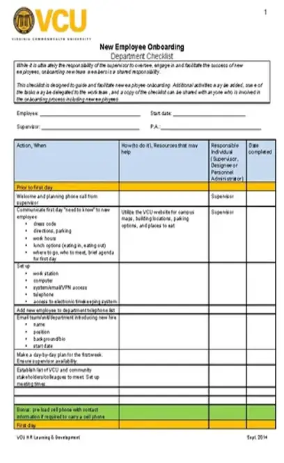 New Employee Checklist Template