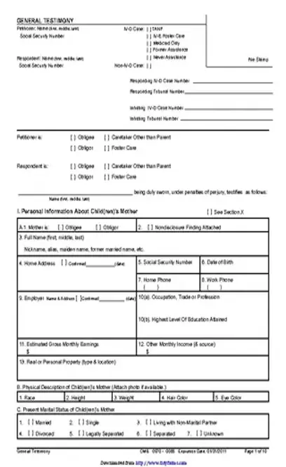 New Jersey Child Custody Form