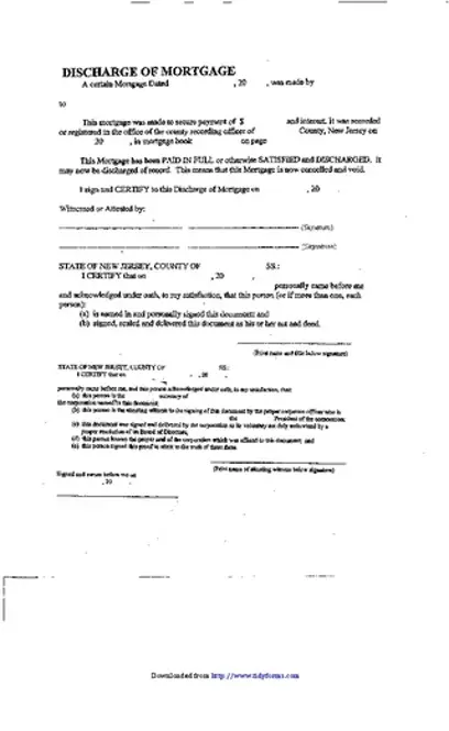 New Jersey Discharge Of Mortgage 2