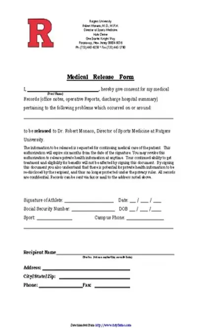 New Jersey Medical Release Form 2