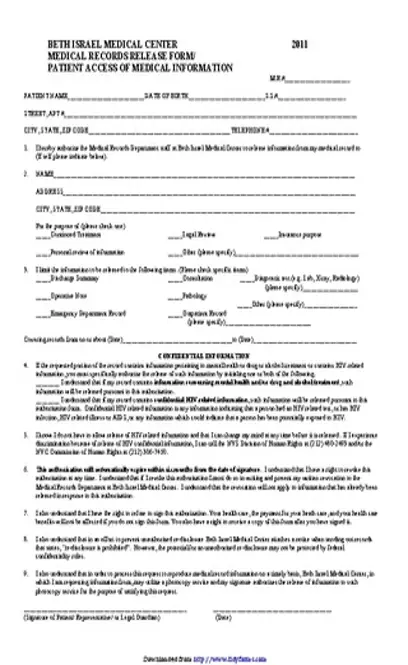 New York Medical Records Release Form 2