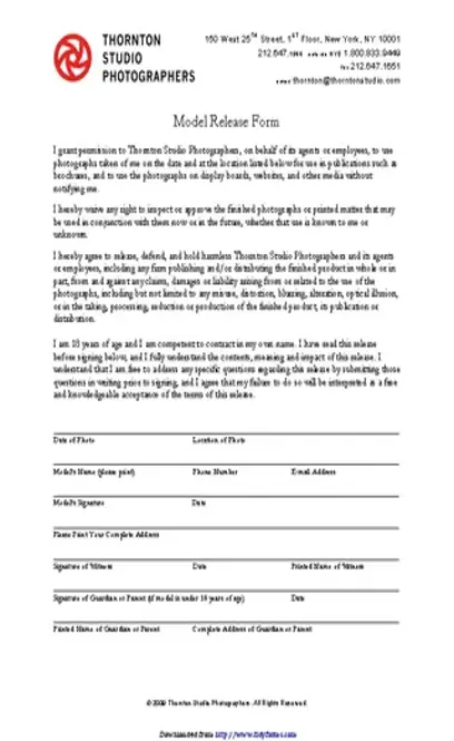 New York Model Release Form 2