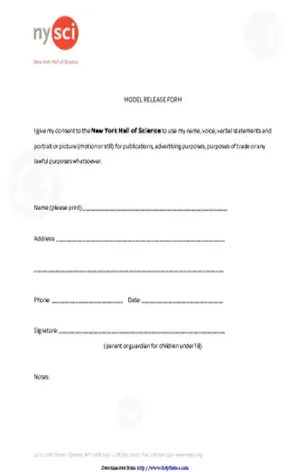 New York Model Release Form 3