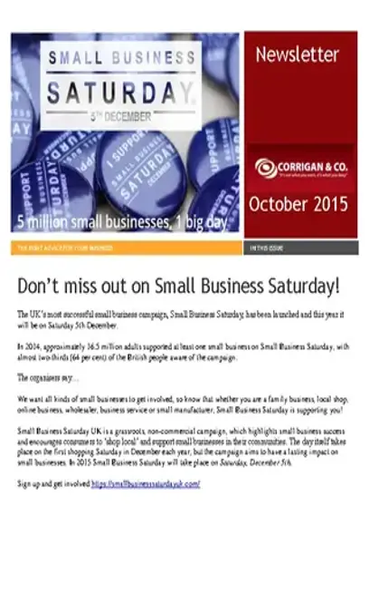 Newsletter Template Of Small Business Saturday